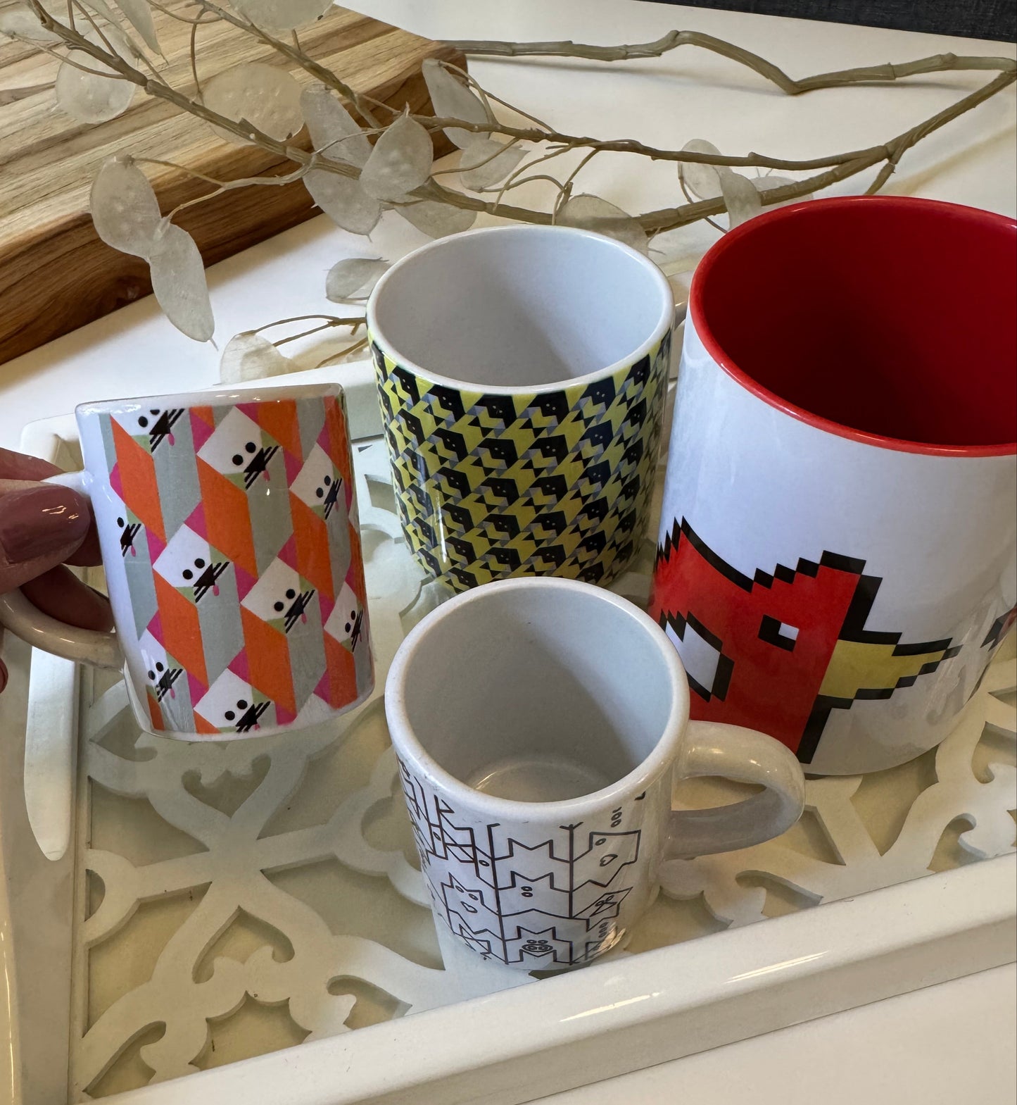 Set de Tazas para Café Espresso o Turco Mod. Gatos 3 oz - 4 pz.