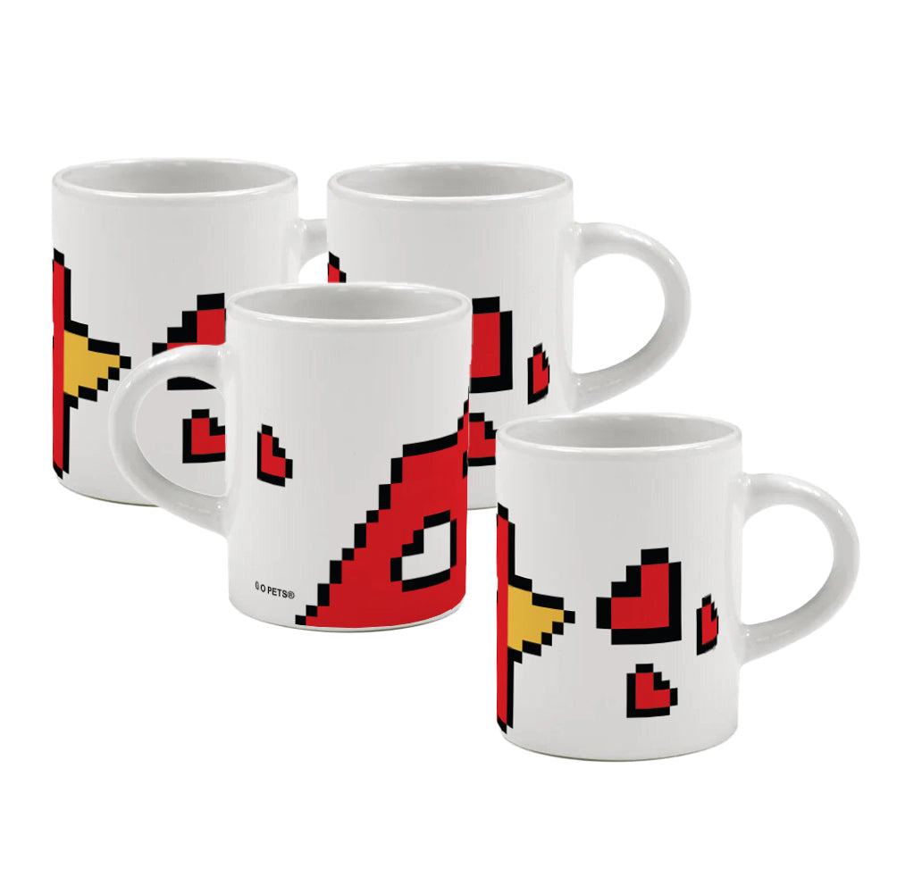 Set de Tazas para Café Espresso o Turco Mod. Pixel Bird 3 oz - 4 pz.