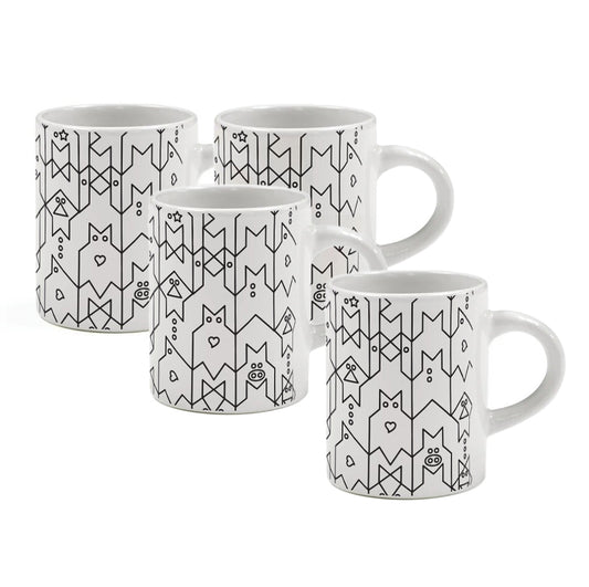 Set de Tazas para Café Espresso o Turco Mod. Animix 3 oz - 4 pz.