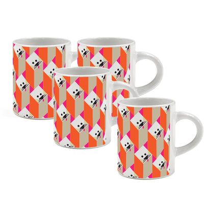 Set de Tazas para Café Espresso o Turco Mod. Gatos 3 oz - 4 pz.