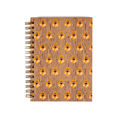 Libreta Francesa Espiral Pasta Dura con Hojas Gruesas Decorada con Leones + Charm de Notas Adhesivas